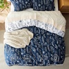 Bedsure Duvet Cover King Size – Reversible Navy Blue King Duvet Cover Set with Zipper Closure, 3 Pieces Floral Patterned Bedding Set with 8 Corner Ties and 2 Pillow Shams(02 – Nave Blue (No Comforter))