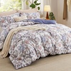 Bedsure Duvet Cover King Size – Reversible Navy Blue King Duvet Cover Set with Zipper Closure, 3 Pieces Floral Patterned Bedding Set with 8 Corner Ties and 2 Pillow Shams(17 – Blue Blossm (No Comforter))