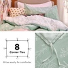 Bedsure Duvet Cover King Size – Reversible Navy Blue King Duvet Cover Set with Zipper Closure, 3 Pieces Floral Patterned Bedding Set with 8 Corner Ties and 2 Pillow Shams(03 – Sage Green (No Comforter))