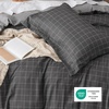 Bedsure Duvet Cover King Size – Reversible Navy Blue King Duvet Cover Set with Zipper Closure, 3 Pieces Floral Patterned Bedding Set with 8 Corner Ties and 2 Pillow Shams(12 – Dark Grey (No Comforter))