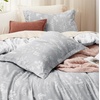 Bedsure Duvet Cover King Size – Reversible Navy Blue King Duvet Cover Set with Zipper Closure, 3 Pieces Floral Patterned Bedding Set with 8 Corner Ties and 2 Pillow Shams(22 – Grey (No Comforter))