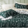 Bedsure Duvet Cover King Size – Reversible Navy Blue King Duvet Cover Set with Zipper Closure, 3 Pieces Floral Patterned Bedding Set with 8 Corner Ties and 2 Pillow Shams(32 – Emerald Green (No Comforter))