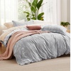 Bedsure Duvet Cover King Size – Reversible Navy Blue King Duvet Cover Set with Zipper Closure, 3 Pieces Floral Patterned Bedding Set with 8 Corner Ties and 2 Pillow Shams(22 – Grey (No Comforter))