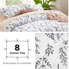 Bedsure Duvet Cover King Size – Reversible Navy Blue King Duvet Cover Set with Zipper Closure, 3 Pieces Floral Patterned Bedding Set with 8 Corner Ties and 2 Pillow Shams(21 – White (No Comforter))