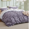 Bedsure Duvet Cover King Size – Reversible Navy Blue King Duvet Cover Set with Zipper Closure, 3 Pieces Floral Patterned Bedding Set with 8 Corner Ties and 2 Pillow Shams(08 – Grayish Purple (No Comforter))