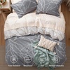 Bedsure Duvet Cover King Size – Reversible Navy Blue King Duvet Cover Set with Zipper Closure, 3 Pieces Floral Patterned Bedding Set with 8 Corner Ties and 2 Pillow Shams(11 – Grey/Ivory (No Comforter))