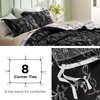 Bedsure Duvet Cover King Size – Reversible Navy Blue King Duvet Cover Set with Zipper Closure, 3 Pieces Floral Patterned Bedding Set with 8 Corner Ties and 2 Pillow Shams(23 – Black (No Comforter))