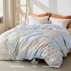 Bedsure Duvet Cover King Size – Reversible Navy Blue King Duvet Cover Set with Zipper Closure, 3 Pieces Floral Patterned Bedding Set with 8 Corner Ties and 2 Pillow Shams(18 – Winter Sky (No Comforter))