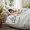 Bedsure Duvet Cover King Size – Reversible Navy Blue King Duvet Cover Set with Zipper Closure, 3 Pieces Floral Patterned Bedding Set with 8 Corner Ties and 2 Pillow Shams(04 – Coconut White (No Comforter))