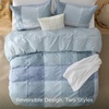 Bedsure Duvet Cover King Size – Reversible Navy Blue King Duvet Cover Set with Zipper Closure, 3 Pieces Floral Patterned Bedding Set with 8 Corner Ties and 2 Pillow Shams(01 – Blue (No Comforter))