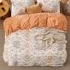 Bedsure Duvet Cover King Size – Reversible Navy Blue King Duvet Cover Set with Zipper Closure, 3 Pieces Floral Patterned Bedding Set with 8 Corner Ties and 2 Pillow Shams(13 – Apricot Buff (No Comforter))