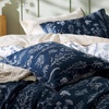 Bedsure Duvet Cover King Size – Reversible Navy Blue King Duvet Cover Set with Zipper Closure, 3 Pieces Floral Patterned Bedding Set with 8 Corner Ties and 2 Pillow Shams(02 – Nave Blue (No Comforter))