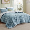 Bedsure Duvet Cover King Size – Reversible Navy Blue King Duvet Cover Set with Zipper Closure, 3 Pieces Floral Patterned Bedding Set with 8 Corner Ties and 2 Pillow Shams(10 – Mineral Blue (No Comforter))