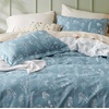 Bedsure Duvet Cover King Size – Reversible Navy Blue King Duvet Cover Set with Zipper Closure, 3 Pieces Floral Patterned Bedding Set with 8 Corner Ties and 2 Pillow Shams(10 – Mineral Blue (No Comforter))