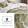 Bedsure Duvet Cover King Size – Reversible Navy Blue King Duvet Cover Set with Zipper Closure, 3 Pieces Floral Patterned Bedding Set with 8 Corner Ties and 2 Pillow Shams(20 – Olive Green (No Comforter))