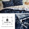 Bedsure Duvet Cover King Size – Reversible Navy Blue King Duvet Cover Set with Zipper Closure, 3 Pieces Floral Patterned Bedding Set with 8 Corner Ties and 2 Pillow Shams(02 – Nave Blue (No Comforter))