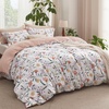 Bedsure Duvet Cover King Size – Reversible Navy Blue King Duvet Cover Set with Zipper Closure, 3 Pieces Floral Patterned Bedding Set with 8 Corner Ties and 2 Pillow Shams(14 – Pale Blush Floral (No Comforter))