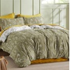Bedsure Duvet Cover King Size – Reversible Navy Blue King Duvet Cover Set with Zipper Closure, 3 Pieces Floral Patterned Bedding Set with 8 Corner Ties and 2 Pillow Shams(20 – Olive Green (No Comforter))