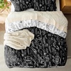 Bedsure Duvet Cover King Size – Reversible Navy Blue King Duvet Cover Set with Zipper Closure, 3 Pieces Floral Patterned Bedding Set with 8 Corner Ties and 2 Pillow Shams(23 – Black (No Comforter))