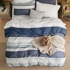 Bedsure Duvet Cover King Size – Reversible Navy Blue King Duvet Cover Set with Zipper Closure, 3 Pieces Floral Patterned Bedding Set with 8 Corner Ties and 2 Pillow Shams(09 – Blue (No Comforter))