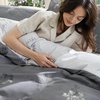 Bedsure Duvet Cover King Size – Reversible Navy Blue King Duvet Cover Set with Zipper Closure, 3 Pieces Floral Patterned Bedding Set with 8 Corner Ties and 2 Pillow Shams(00 – Grey/White (No Comforter))