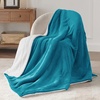 Bedsure GentleSoft Sherpa Fleece Throw Blanket for Couch, Non-Heated, Thick & Warm Cozy Comfort Blanket for Winter Fall, Soft Fuzzy Plush Throw Gifts for Women and Men, Grey, 50×60 Inches(09 – Teal)