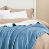 Bedsure GentleSoft Sherpa Fleece Throw Blanket for Couch, Non-Heated, Thick & Warm Cozy Comfort Blanket for Winter Fall, Soft Fuzzy Plush Throw Gifts for Women and Men, Grey, 50×60 Inches(03 – Washed Blue)