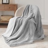 Bedsure GentleSoft Sherpa Fleece Throw Blanket for Couch, Non-Heated, Thick & Warm Cozy Comfort Blanket for Winter Fall, Soft Fuzzy Plush Throw Gifts for Women and Men, Grey, 50×60 Inches(02 – Light Grey)