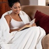 Bedsure GentleSoft Sherpa Fleece Throw Blanket for Couch, Non-Heated, Thick & Warm Cozy Comfort Blanket for Winter Fall, Soft Fuzzy Plush Throw Gifts for Women and Men, Grey, 50×60 Inches(06 – Bright White)