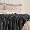 Bedsure GentleSoft Sherpa Fleece Throw Blanket for Couch, Non-Heated, Thick & Warm Cozy Comfort Blanket for Winter Fall, Soft Fuzzy Plush Throw Gifts for Women and Men, Grey, 50×60 Inches(02 – Charcoal)