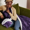Bedsure GentleSoft Sherpa Fleece Throw Blanket for Couch, Non-Heated, Thick & Warm Cozy Comfort Blanket for Winter Fall, Soft Fuzzy Plush Throw Gifts for Women and Men, Grey, 50×60 Inches(08 – Purple)