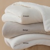 Bedsure GentleSoft Sherpa Fleece Throw Blanket for Couch, Non-Heated, Thick & Warm Cozy Comfort Blanket for Winter Fall, Soft Fuzzy Plush Throw Gifts for Women and Men, Grey, 50×60 Inches(06 – Cream)