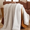 Bedsure GentleSoft Sherpa Fleece Throw Blanket for Couch, Non-Heated, Thick & Warm Cozy Comfort Blanket for Winter Fall, Soft Fuzzy Plush Throw Gifts for Women and Men, Grey, 50×60 Inches(05 – Beige)