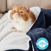 Bedsure GentleSoft Sherpa Fleece Throw Blanket for Couch, Non-Heated, Thick & Warm Cozy Comfort Blanket for Winter Fall, Soft Fuzzy Plush Throw Gifts for Women and Men, Grey, 50×60 Inches(03 – Navy)