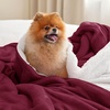 Bedsure GentleSoft Sherpa Fleece Throw Blanket for Couch, Non-Heated, Thick & Warm Cozy Comfort Blanket for Winter Fall, Soft Fuzzy Plush Throw Gifts for Women and Men, Grey, 50×60 Inches(07 – Burgundy)