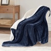 Bedsure GentleSoft Sherpa Fleece Throw Blanket for Couch, Non-Heated, Thick & Warm Cozy Comfort Blanket for Winter Fall, Soft Fuzzy Plush Throw Gifts for Women and Men, Grey, 50×60 Inches(03 – Navy)