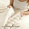 Bedsure Gentlesoft™ 2-in-1 Queen Comforter Set and Detachable Fluffy Blanket, Beige Bedding Set for All Season Use, Detachable Design for Space Saving (Includes 2 Pillow Shams, 2 Pillowcases)(02 – Cream White)