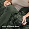 Bedsure Gentlesoft™ 2-in-1 Queen Comforter Set and Detachable Fluffy Blanket, Beige Bedding Set for All Season Use, Detachable Design for Space Saving (Includes 2 Pillow Shams, 2 Pillowcases)(03 – Olive Green)