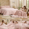 Bedsure Gentlesoft™ 2-in-1 Queen Comforter Set and Detachable Fluffy Blanket, Beige Bedding Set for All Season Use, Detachable Design for Space Saving (Includes 2 Pillow Shams, 2 Pillowcases)(06 – Pink)