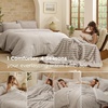 Bedsure Gentlesoft™ 2-in-1 Queen Comforter Set and Detachable Fluffy Blanket, Beige Bedding Set for All Season Use, Detachable Design for Space Saving (Includes 2 Pillow Shams, 2 Pillowcases)(01 – Beige)