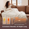 Bedsure Heated Blanket Electric Throw – Thick Striped Fast Heating Electric Blanket with Preheat Function, 6 Heat & 6 Timer (Up to 10H), 8H Auto Off, ETL Certified, Gifts for Women (50″x60″, White)(12 – Coconut White)