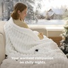 Bedsure Heated Blanket Electric Throw – Thick Striped Fast Heating Electric Blanket with Preheat Function, 6 Heat & 6 Timer (Up to 10H), 8H Auto Off, ETL Certified, Gifts for Women (50″x60″, White)(01 – White)