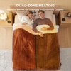 Bedsure Heated Blanket Full Size, Soft Electric Blanket with Preheat, Cream | 6 Heat/6 Timer Settings, 8H Auto Shut-Off, ETL/FCC, Flannel Sherpa, Machine Washable, Gifts for Grandma Grandpa, 72x84in(15- Dark Brown)