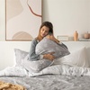 Bedsure Light Grey Queen Comforter Set – Reversible Floral Bed Set, Soft Summer Lightweight Bedding for Bedroom, 1 Soft Botanical Flowers Comforter and 2 Pillow Shams(04 – Grey)