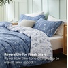 Bedsure Light Grey Queen Comforter Set – Reversible Floral Bed Set, Soft Summer Lightweight Bedding for Bedroom, 1 Soft Botanical Flowers Comforter and 2 Pillow Shams(13 – Infinity Blue)