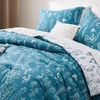 Bedsure Light Grey Queen Comforter Set – Reversible Floral Bed Set, Soft Summer Lightweight Bedding for Bedroom, 1 Soft Botanical Flowers Comforter and 2 Pillow Shams(12 – Teal Blue)