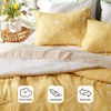 Bedsure Light Grey Queen Comforter Set – Reversible Floral Bed Set, Soft Summer Lightweight Bedding for Bedroom, 1 Soft Botanical Flowers Comforter and 2 Pillow Shams(18 – Glod)