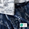 Bedsure Light Grey Queen Comforter Set – Reversible Floral Bed Set, Soft Summer Lightweight Bedding for Bedroom, 1 Soft Botanical Flowers Comforter and 2 Pillow Shams(14 – Navy)