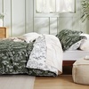 Bedsure Light Grey Queen Comforter Set – Reversible Floral Bed Set, Soft Summer Lightweight Bedding for Bedroom, 1 Soft Botanical Flowers Comforter and 2 Pillow Shams(25 – Dark Olive Green)