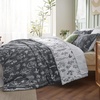 Bedsure Light Grey Queen Comforter Set – Reversible Floral Bed Set, Soft Summer Lightweight Bedding for Bedroom, 1 Soft Botanical Flowers Comforter and 2 Pillow Shams(05 – Charcoal)